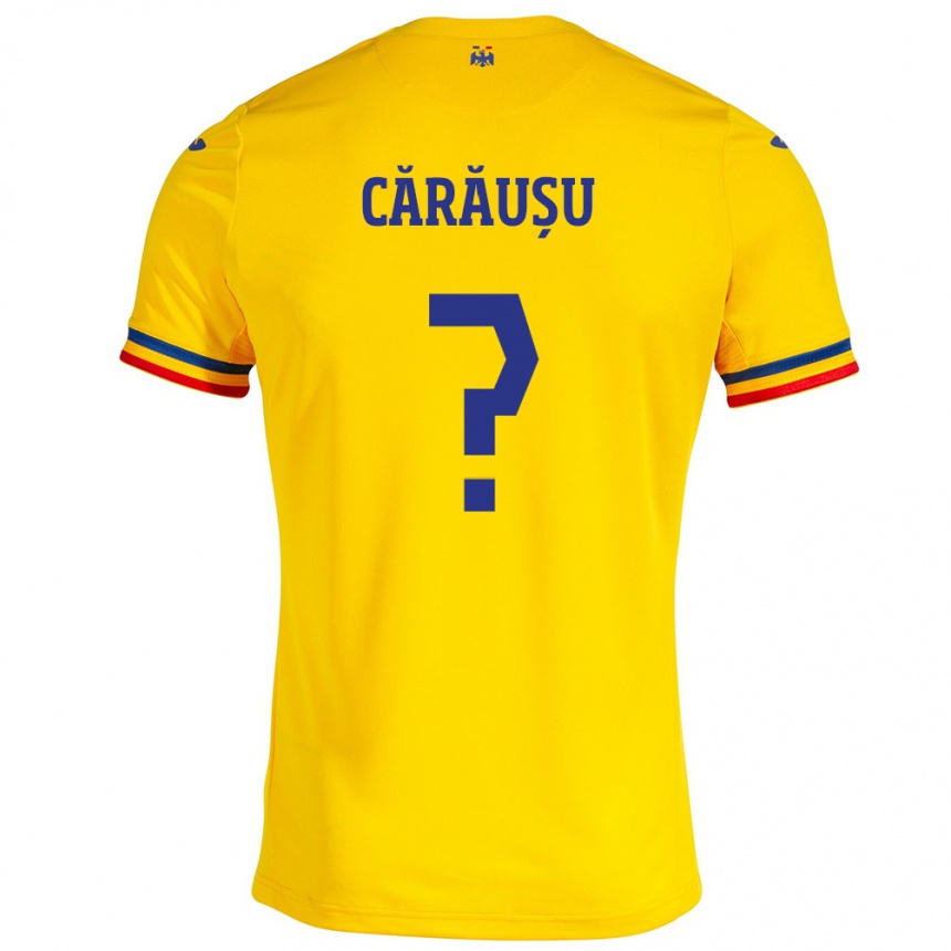 Kids Football Romania Codrin Cărăușu #0 Yellow Home Jersey 24-26 T-Shirt