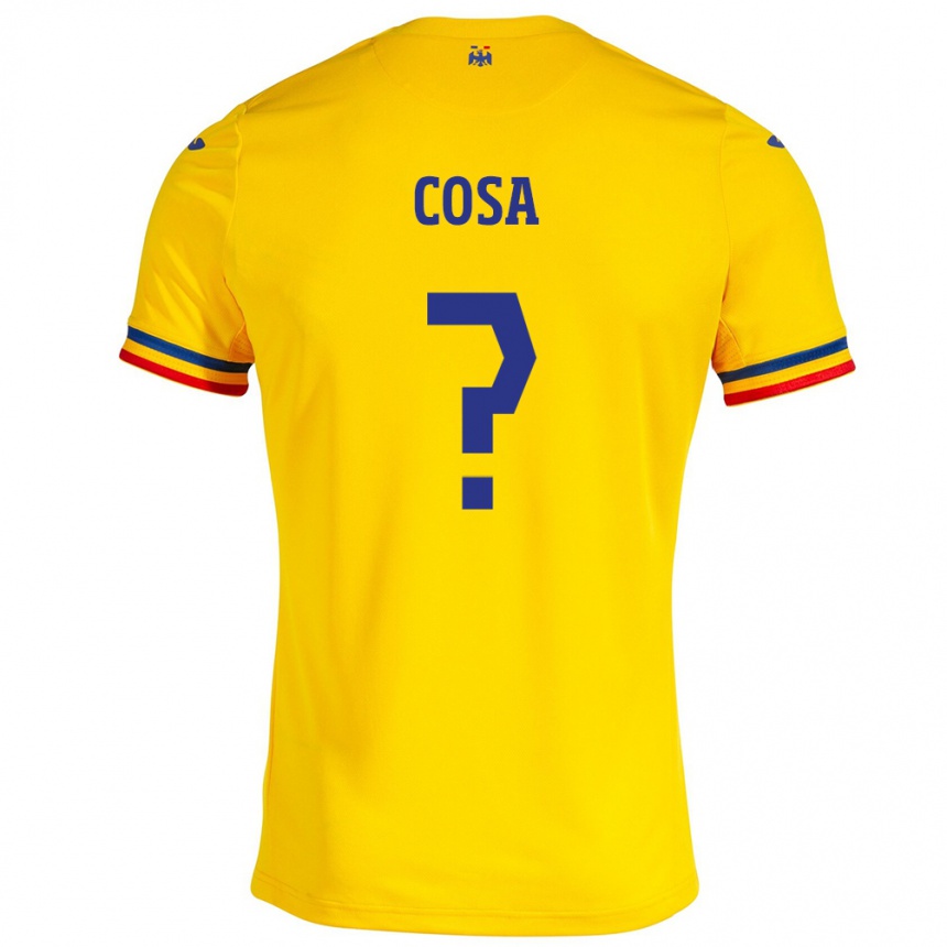 Kids Football Romania Tudor Cosa #0 Yellow Home Jersey 24-26 T-Shirt
