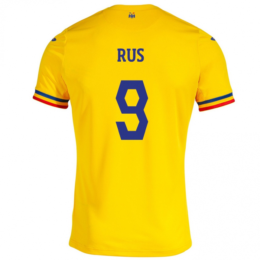 Kids Football Romania Laura Rus #9 Yellow Home Jersey 24-26 T-Shirt