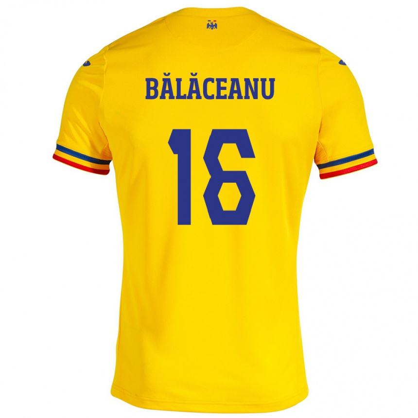 Kids Football Romania Ioana Bălăceanu #16 Yellow Home Jersey 24-26 T-Shirt