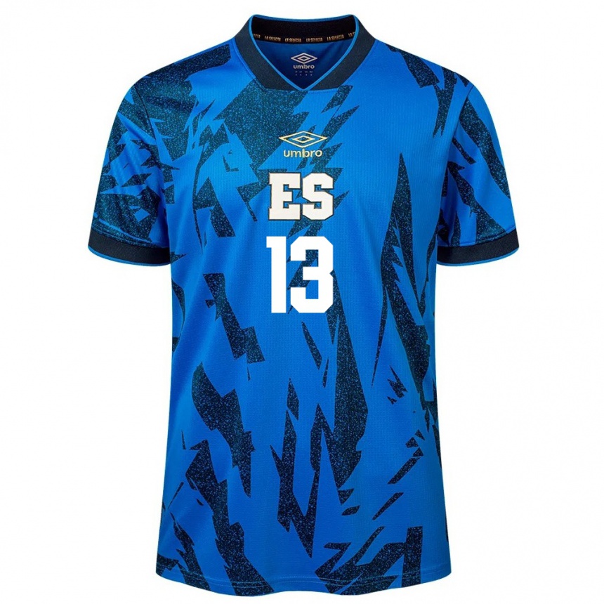 Kids Football El Salvador Tereso Benítez #13 Blue Home Jersey 24-26 T-Shirt