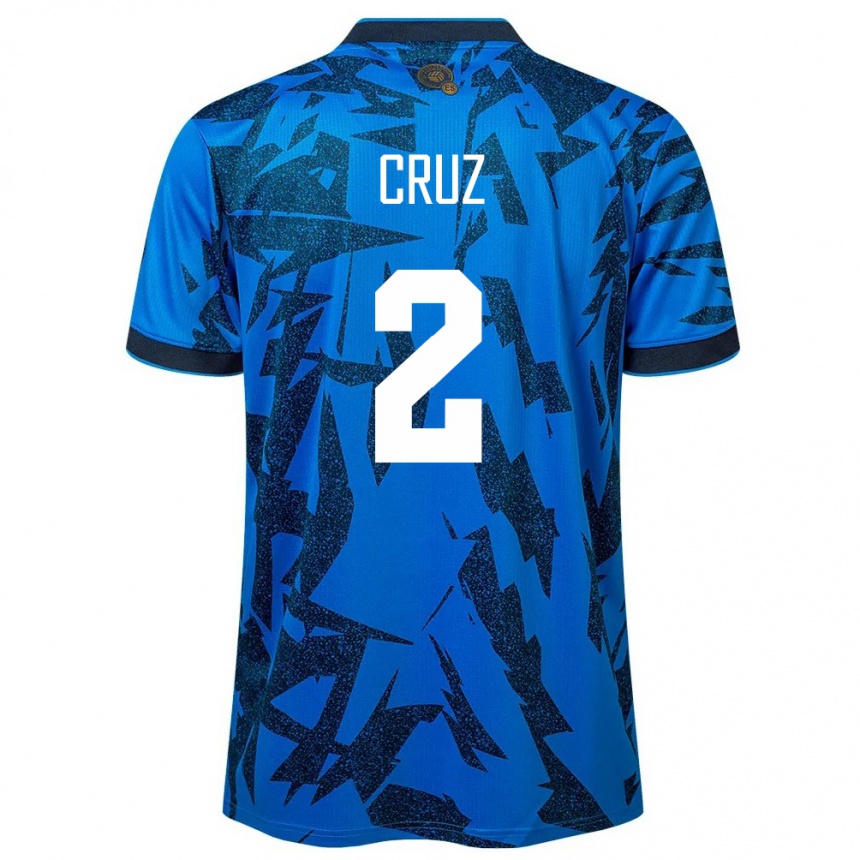 Kids Football El Salvador Melvin Cruz #2 Blue Home Jersey 24-26 T-Shirt