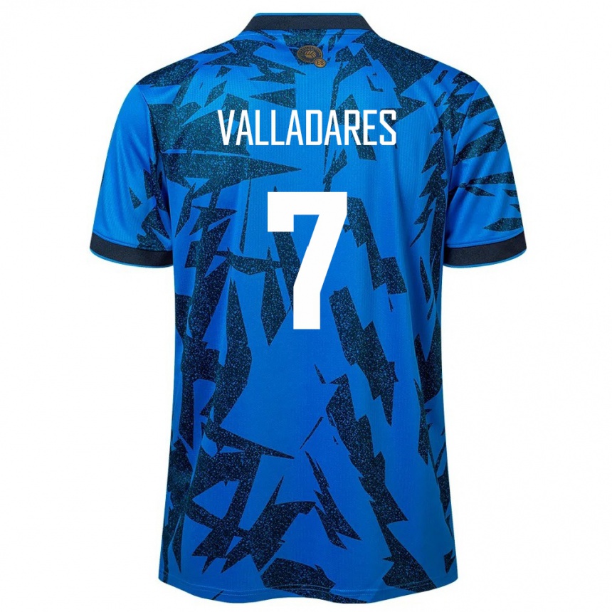 Kids Football El Salvador Jefferson Valladares #7 Blue Home Jersey 24-26 T-Shirt