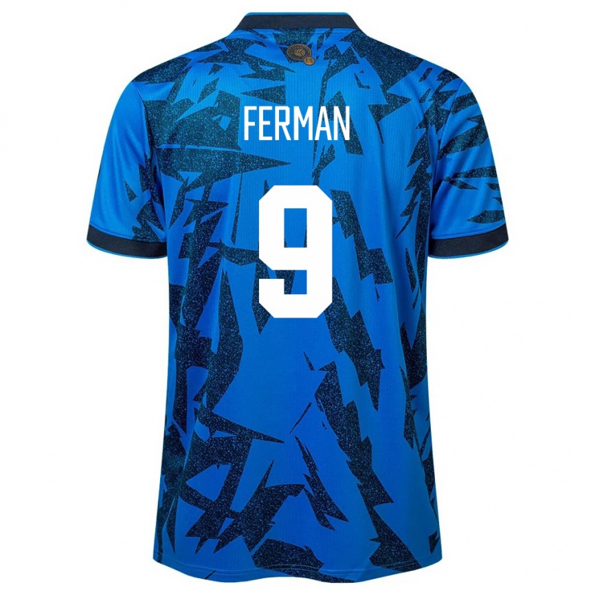 Kids Football El Salvador Javier Ferman #9 Blue Home Jersey 24-26 T-Shirt