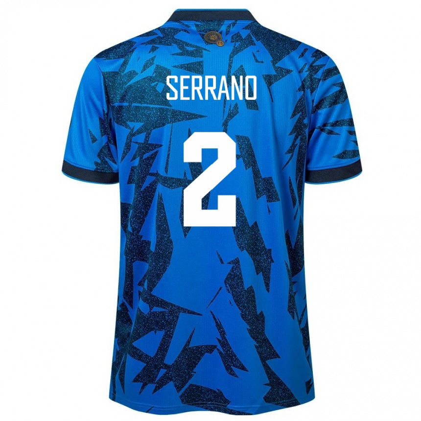 Kids Football El Salvador Alejandro Serrano #2 Blue Home Jersey 24-26 T-Shirt