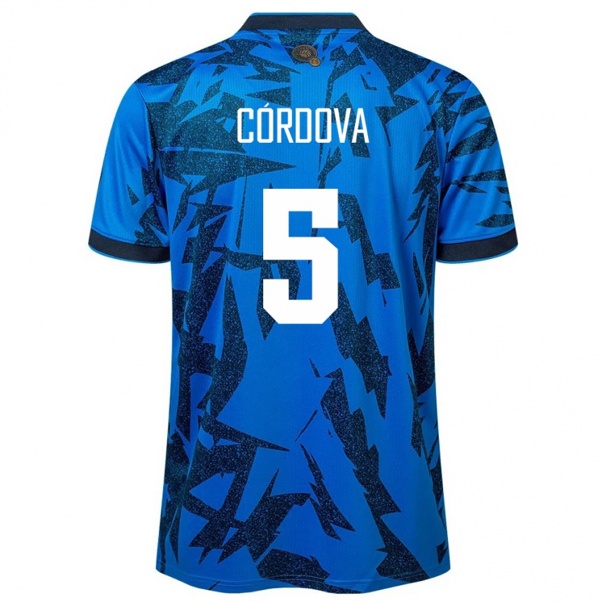 Kids Football El Salvador Edwin Córdova #5 Blue Home Jersey 24-26 T-Shirt