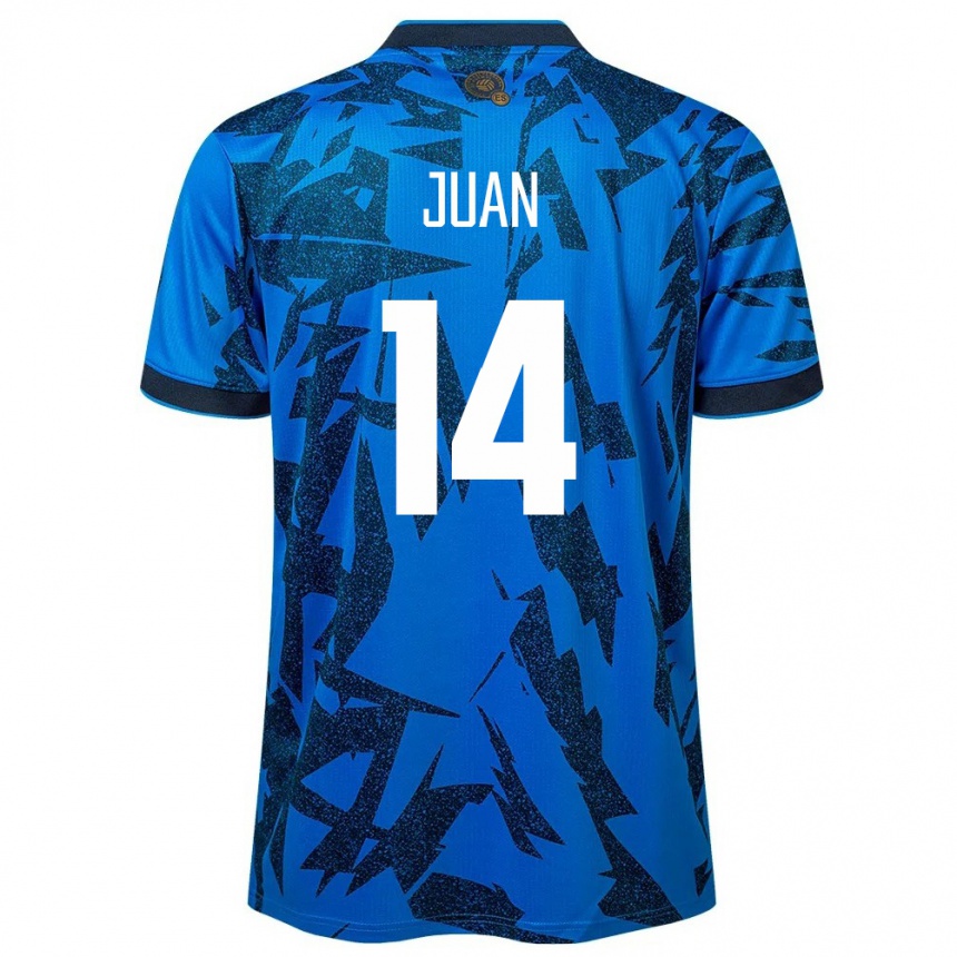 Kids Football El Salvador Juan Sánchez #14 Blue Home Jersey 24-26 T-Shirt