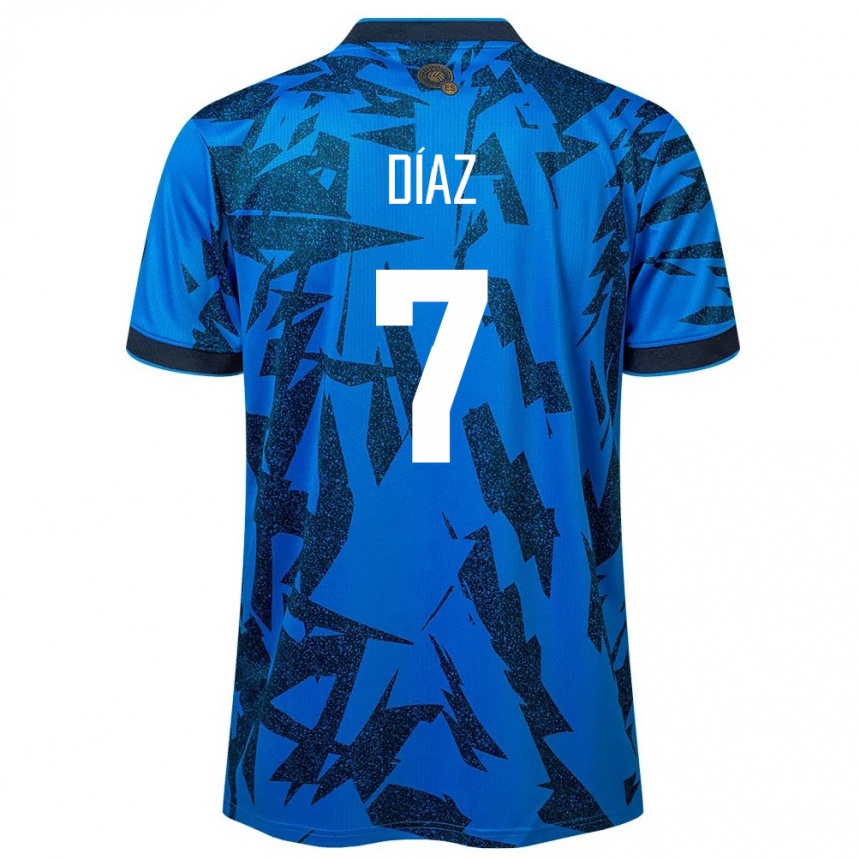 Kids Football El Salvador Nelson Díaz #7 Blue Home Jersey 24-26 T-Shirt