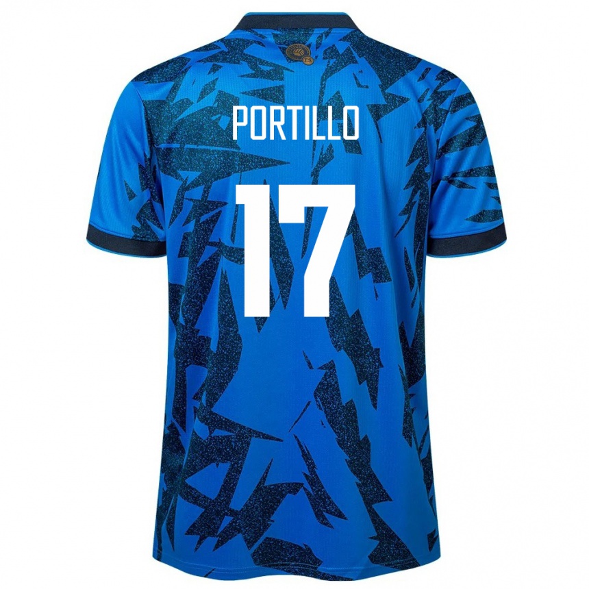 Kids Football El Salvador Anderson Portillo #17 Blue Home Jersey 24-26 T-Shirt