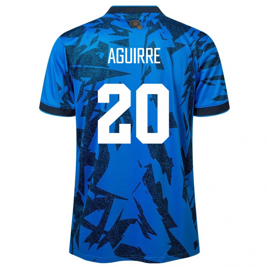 Kids Football El Salvador Jonathan Aguirre #20 Blue Home Jersey 24-26 T-Shirt