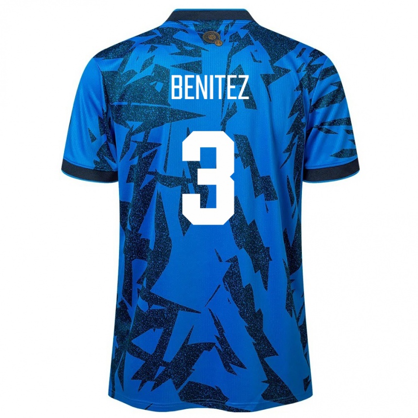 Kids Football El Salvador Carolina Benitez #3 Blue Home Jersey 24-26 T-Shirt