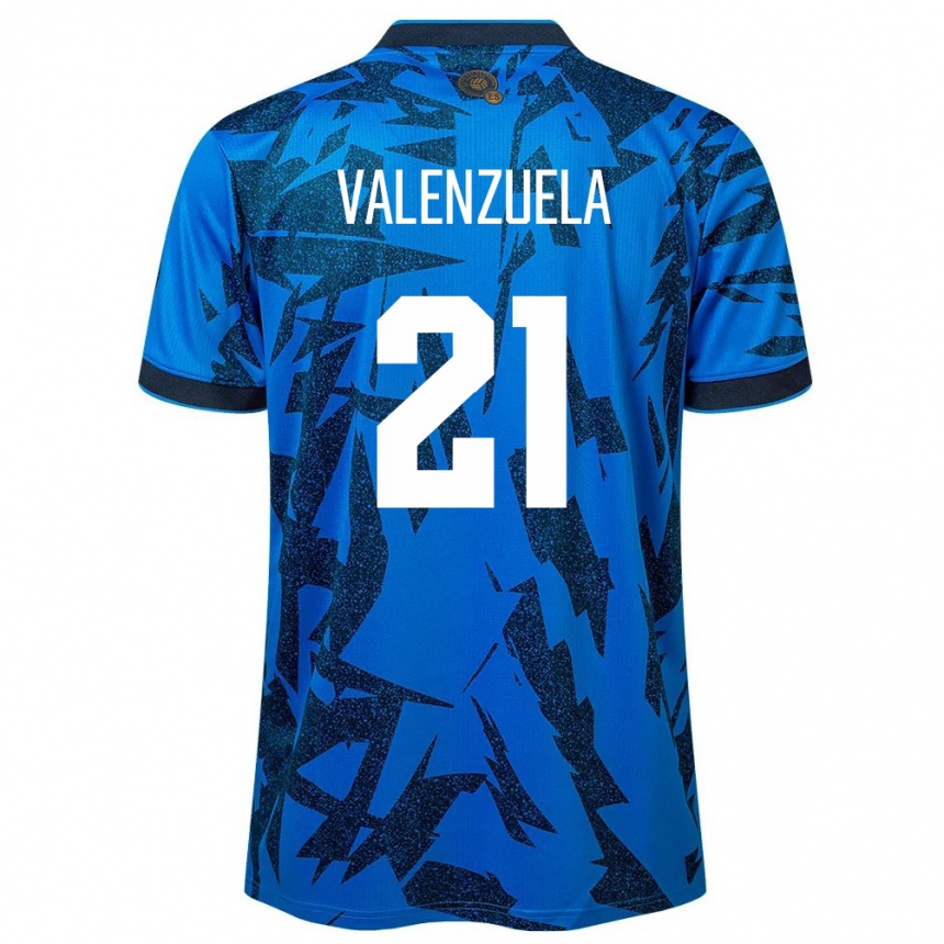 Kids Football El Salvador Ana Valenzuela #21 Blue Home Jersey 24-26 T-Shirt