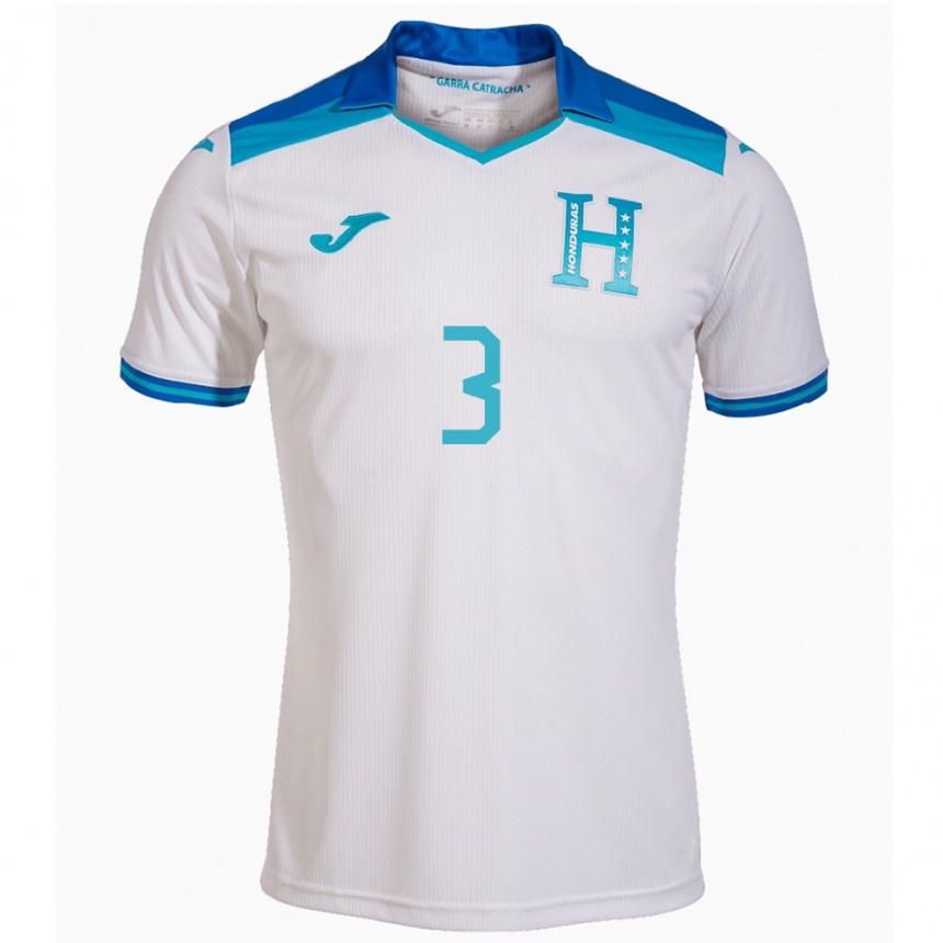 Kids Football Honduras Marcelo Santos #3 White Home Jersey 24-26 T-Shirt