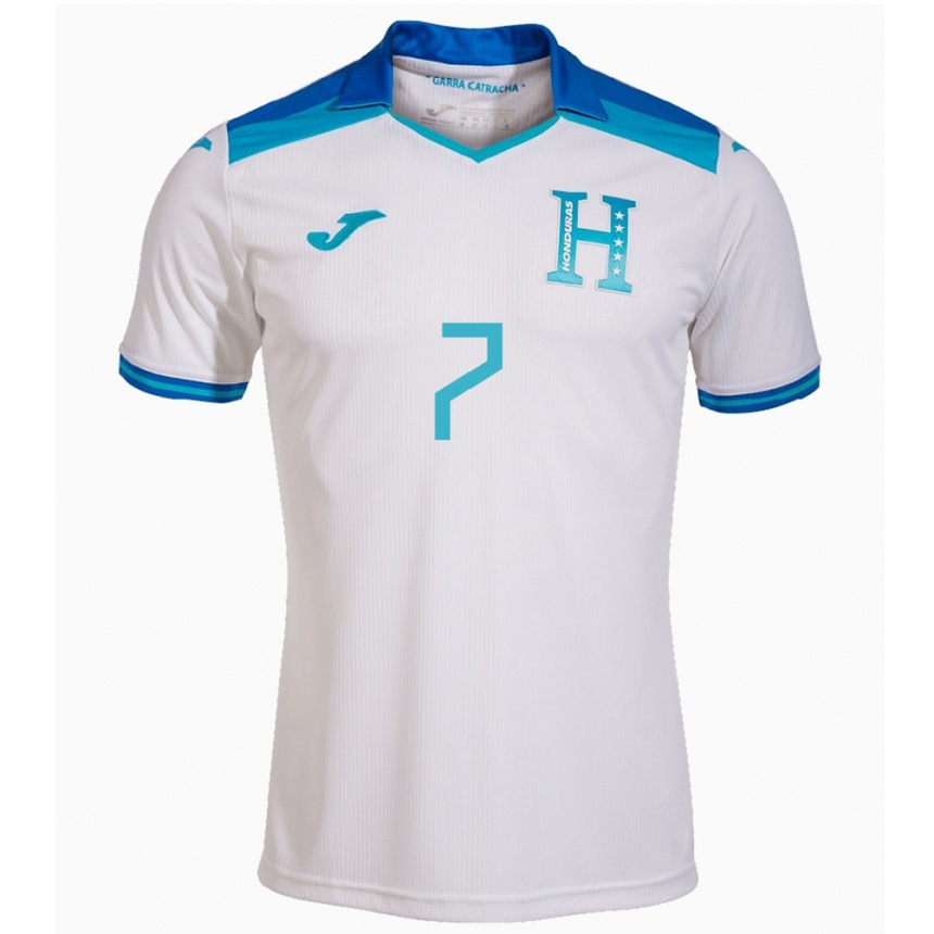 Kids Football Honduras José Pinto #7 White Home Jersey 24-26 T-Shirt