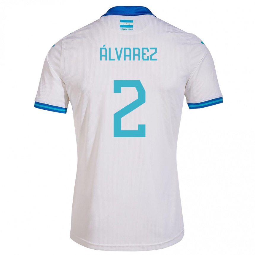 Kids Football Honduras Kevin Álvarez #2 White Home Jersey 24-26 T-Shirt