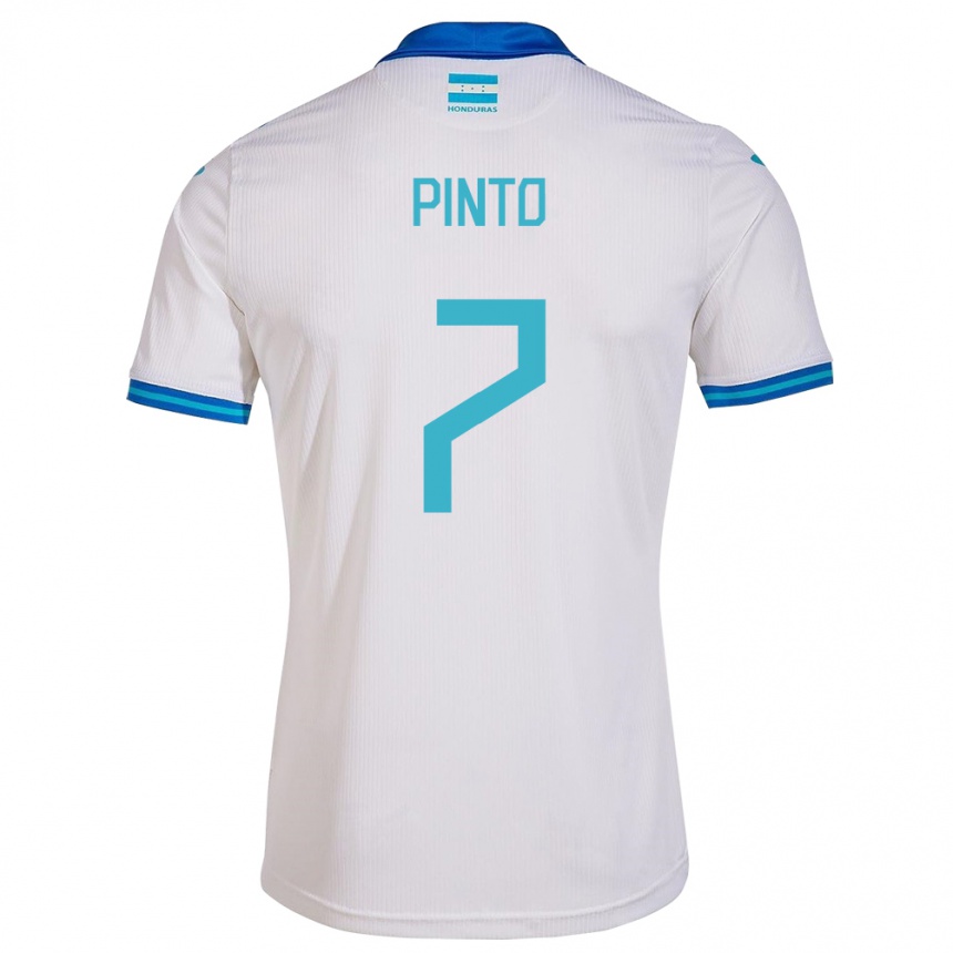 Kids Football Honduras José Pinto #7 White Home Jersey 24-26 T-Shirt