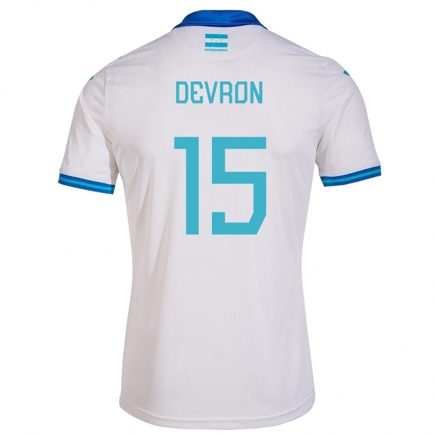 Kids Football Honduras Devron García #15 White Home Jersey 24-26 T-Shirt