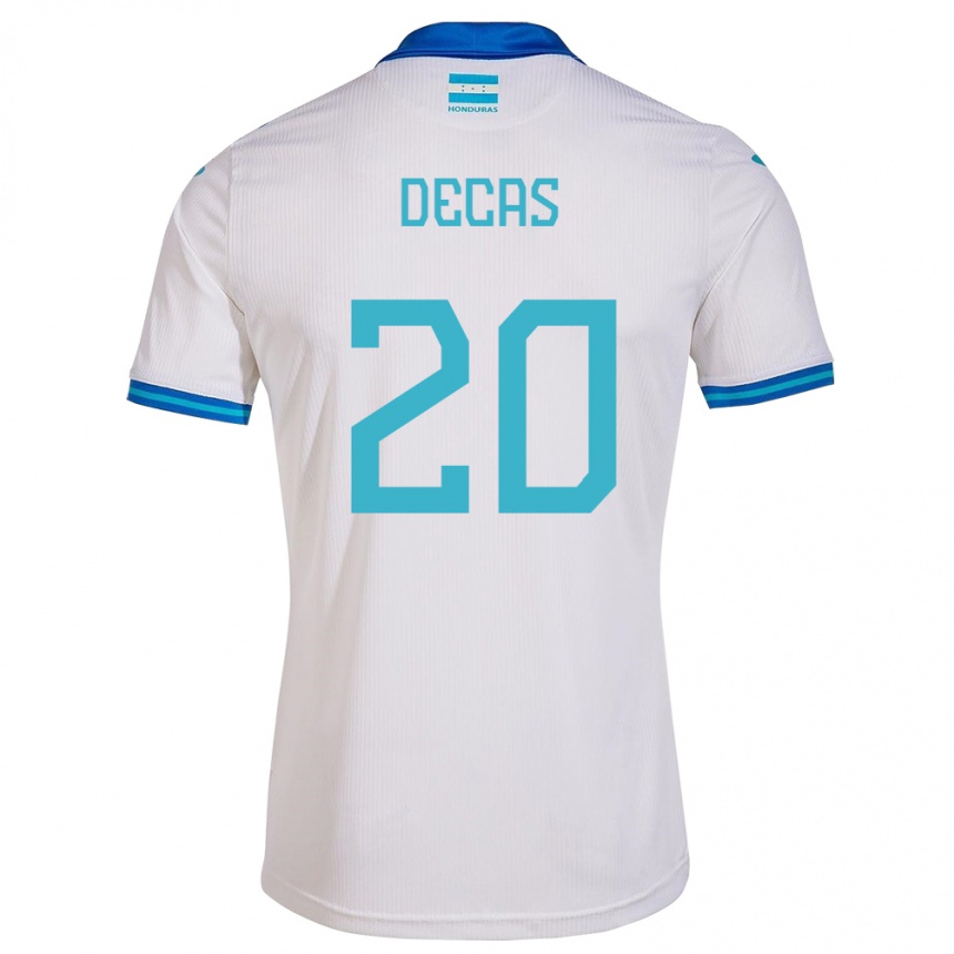 Kids Football Honduras Wesly Decas #20 White Home Jersey 24-26 T-Shirt