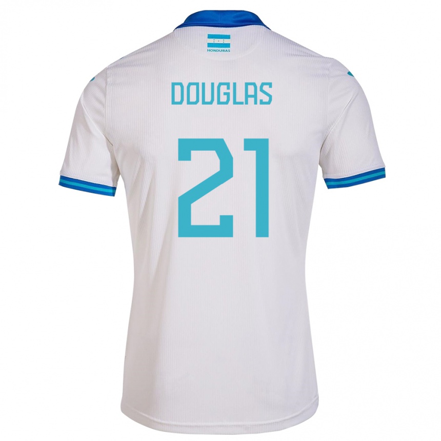 Kids Football Honduras Douglas Martínez #21 White Home Jersey 24-26 T-Shirt