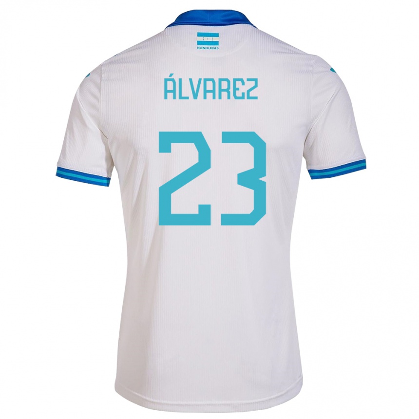 Kids Football Honduras Jorge Álvarez #23 White Home Jersey 24-26 T-Shirt