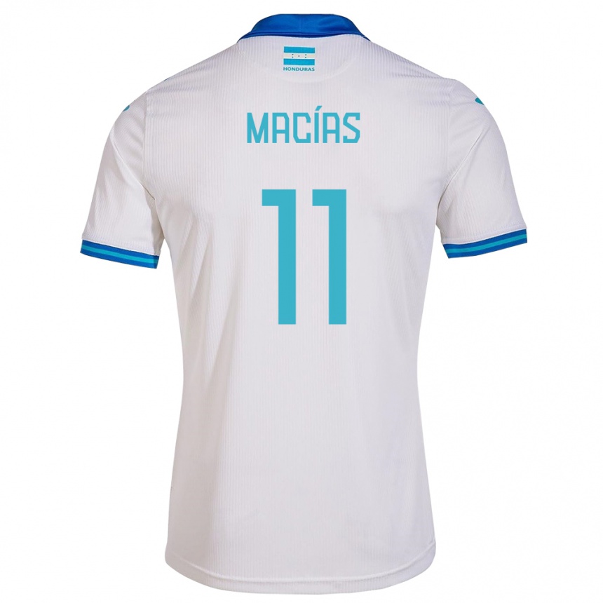 Kids Football Honduras Jefryn Macías #11 White Home Jersey 24-26 T-Shirt