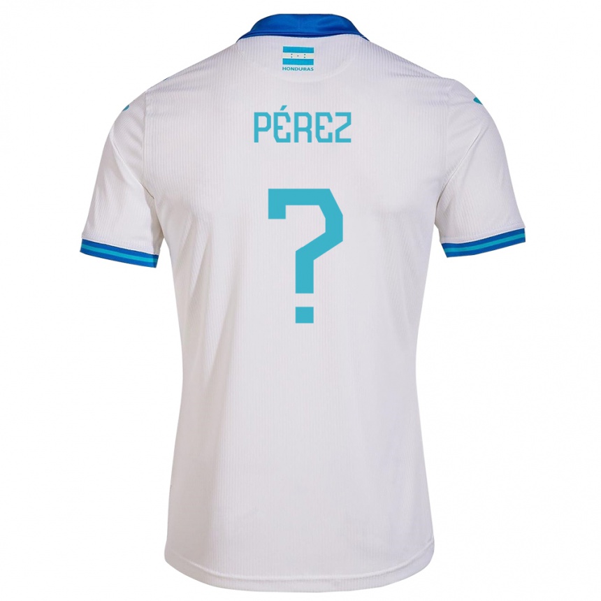 Kids Football Honduras Stedman Pérez #0 White Home Jersey 24-26 T-Shirt
