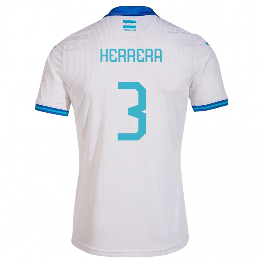 Kids Football Honduras David Herrera #3 White Home Jersey 24-26 T-Shirt