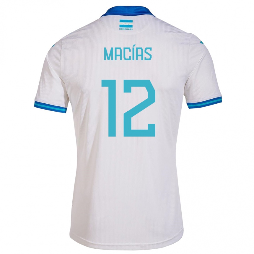 Kids Football Honduras Owen Macías #12 White Home Jersey 24-26 T-Shirt