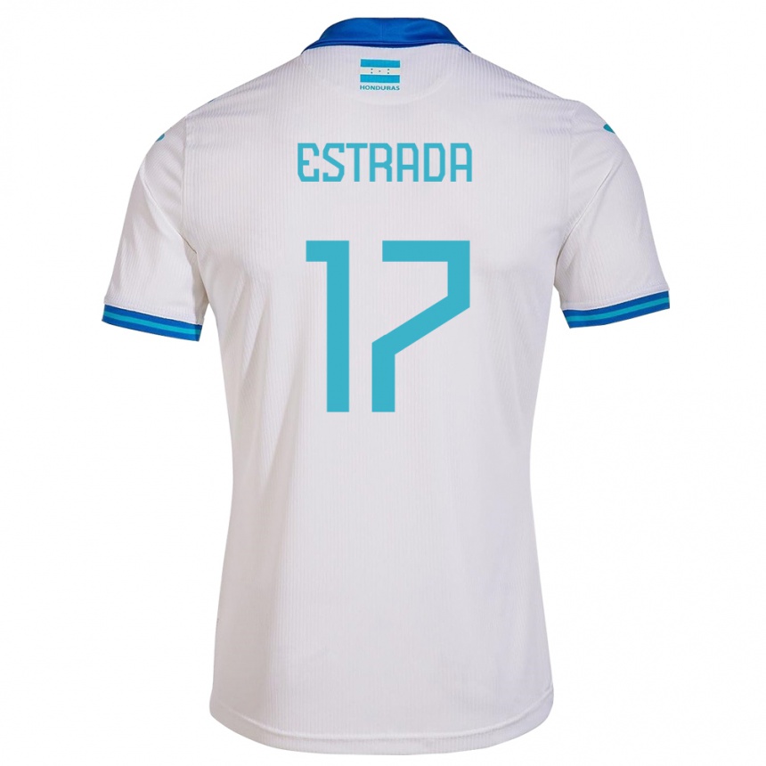 Kids Football Honduras Saúl Estrada #17 White Home Jersey 24-26 T-Shirt