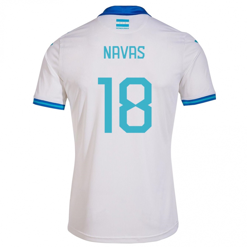 Kids Football Honduras Johan Navas #18 White Home Jersey 24-26 T-Shirt