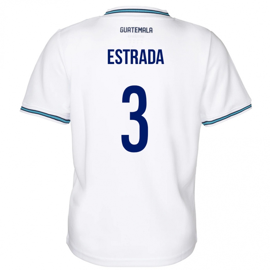 Kids Football Guatemala Carlos Estrada #3 White Home Jersey 24-26 T-Shirt