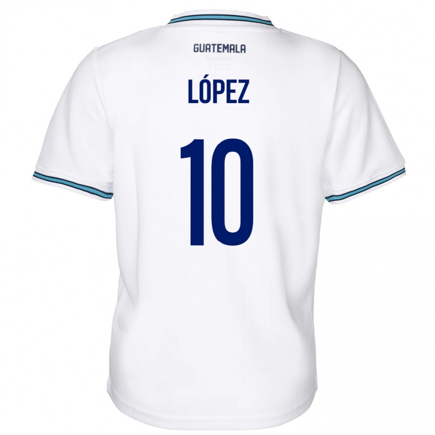 Kids Football Guatemala Antonio López #10 White Home Jersey 24-26 T-Shirt