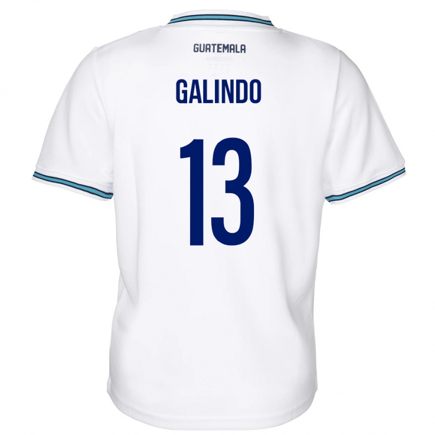 Kids Football Guatemala Alejandro Galindo #13 White Home Jersey 24-26 T-Shirt