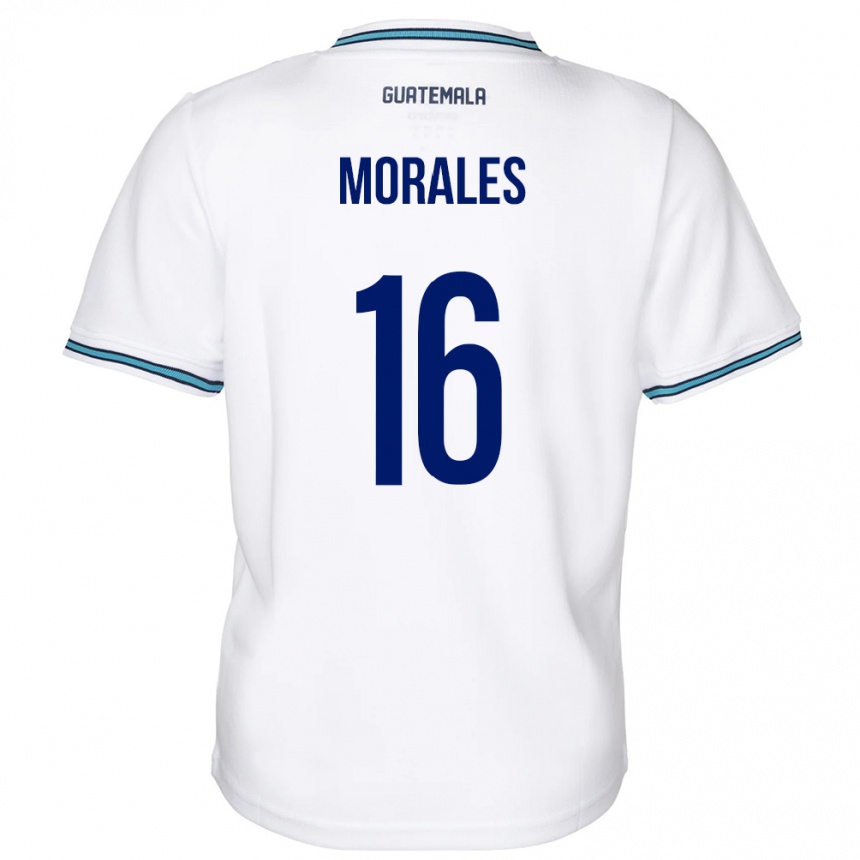 Kids Football Guatemala José Morales #16 White Home Jersey 24-26 T-Shirt