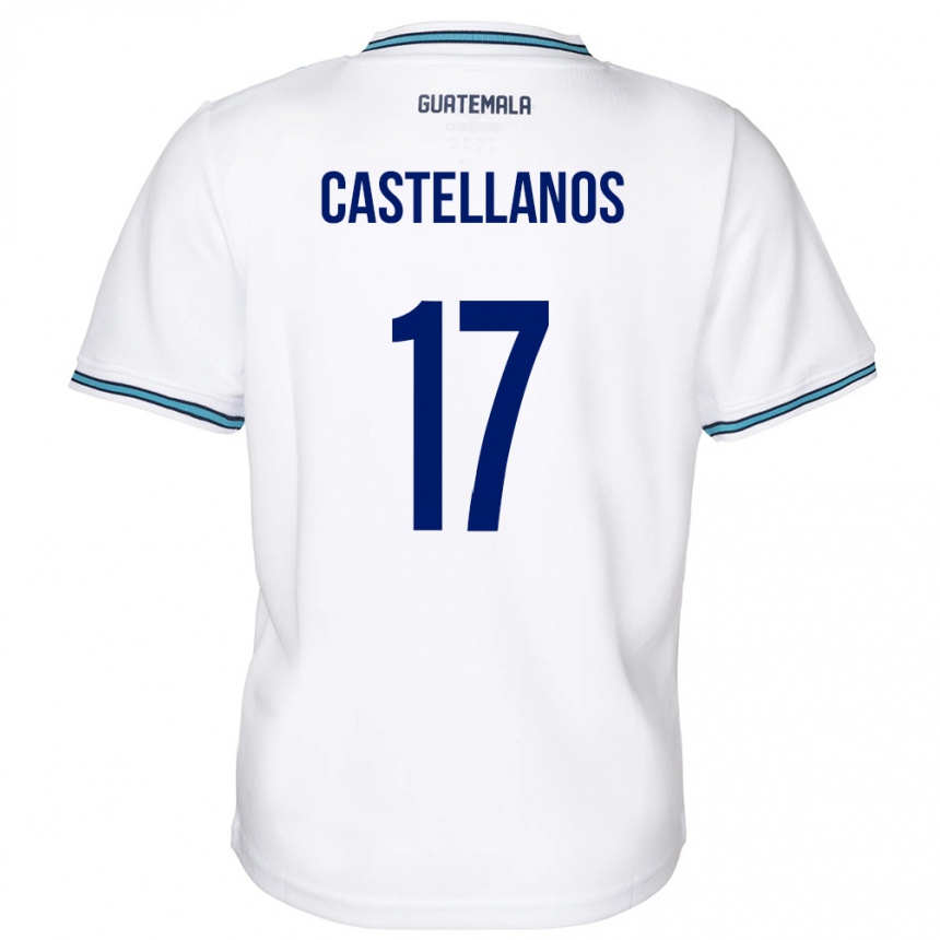 Kids Football Guatemala Óscar Castellanos #17 White Home Jersey 24-26 T-Shirt