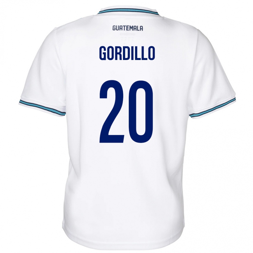 Kids Football Guatemala Gerardo Gordillo #20 White Home Jersey 24-26 T-Shirt