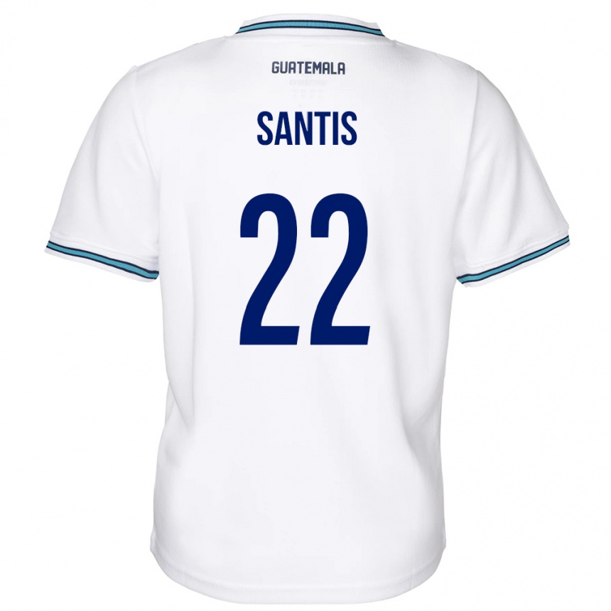 Kids Football Guatemala Diego Santis #22 White Home Jersey 24-26 T-Shirt