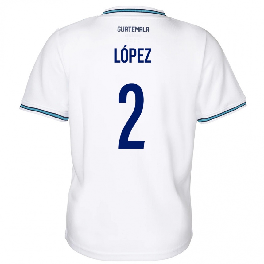 Kids Football Guatemala Francisco López #2 White Home Jersey 24-26 T-Shirt