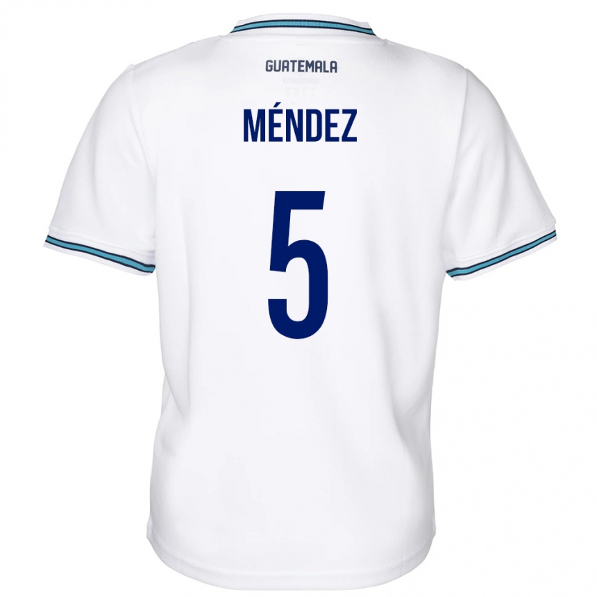 Kids Football Guatemala Diego Méndez #5 White Home Jersey 24-26 T-Shirt