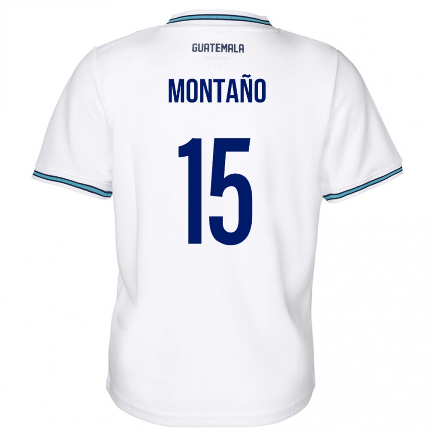 Kids Football Guatemala Figo Montaño #15 White Home Jersey 24-26 T-Shirt