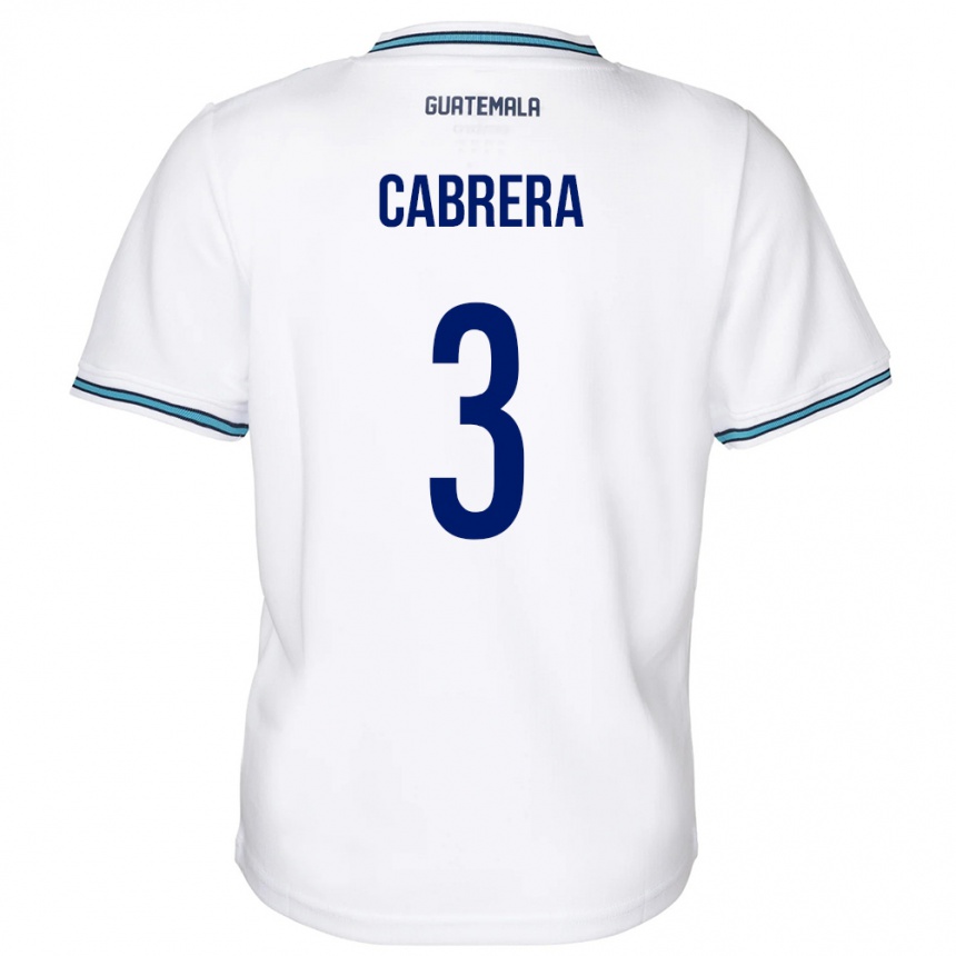 Kids Football Guatemala Gabriel Cabrera #3 White Home Jersey 24-26 T-Shirt