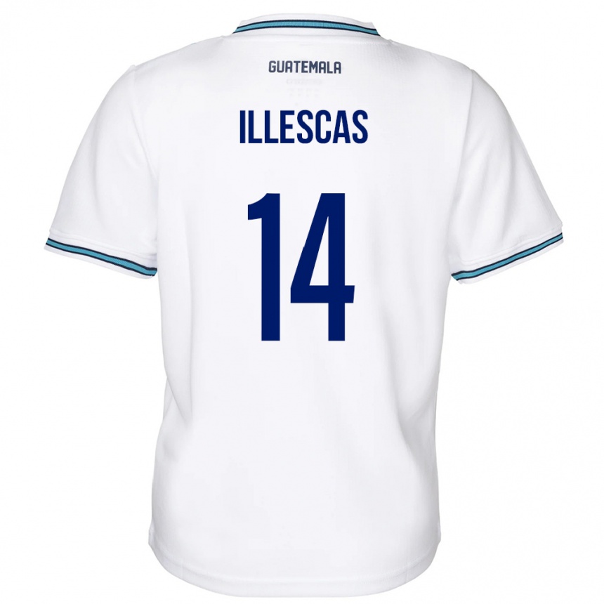 Kids Football Guatemala Kevin Illescas #14 White Home Jersey 24-26 T-Shirt