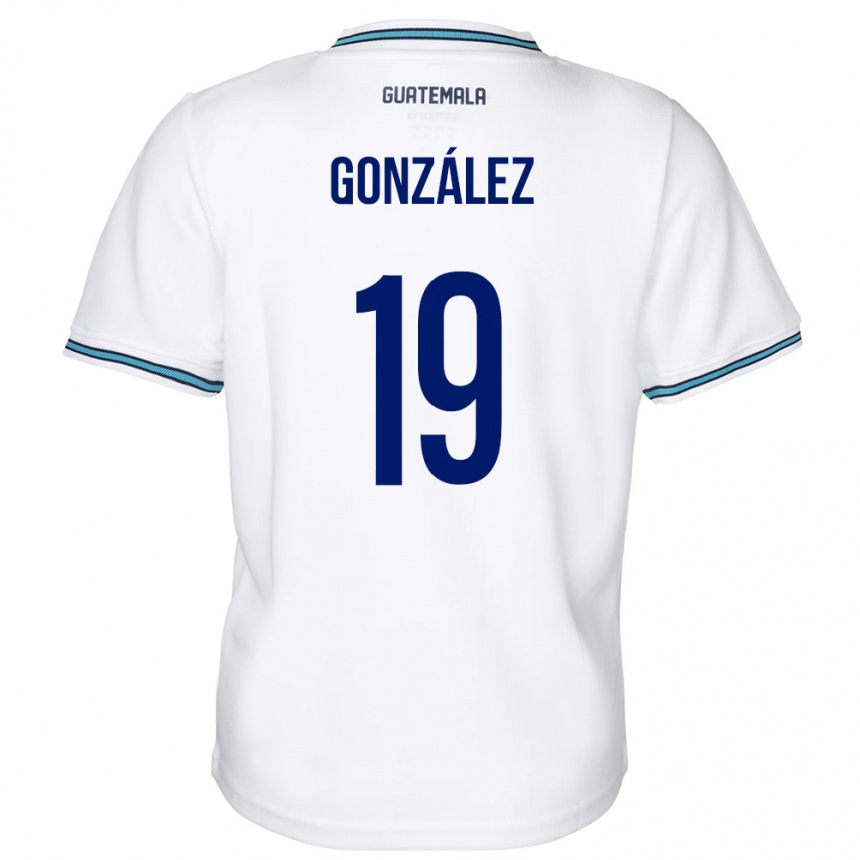 Kids Football Guatemala Karen González #19 White Home Jersey 24-26 T-Shirt