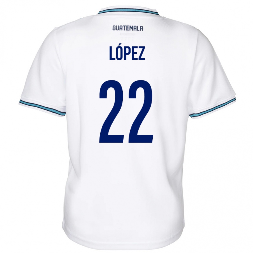 Kids Football Guatemala Whitney López #22 White Home Jersey 24-26 T-Shirt