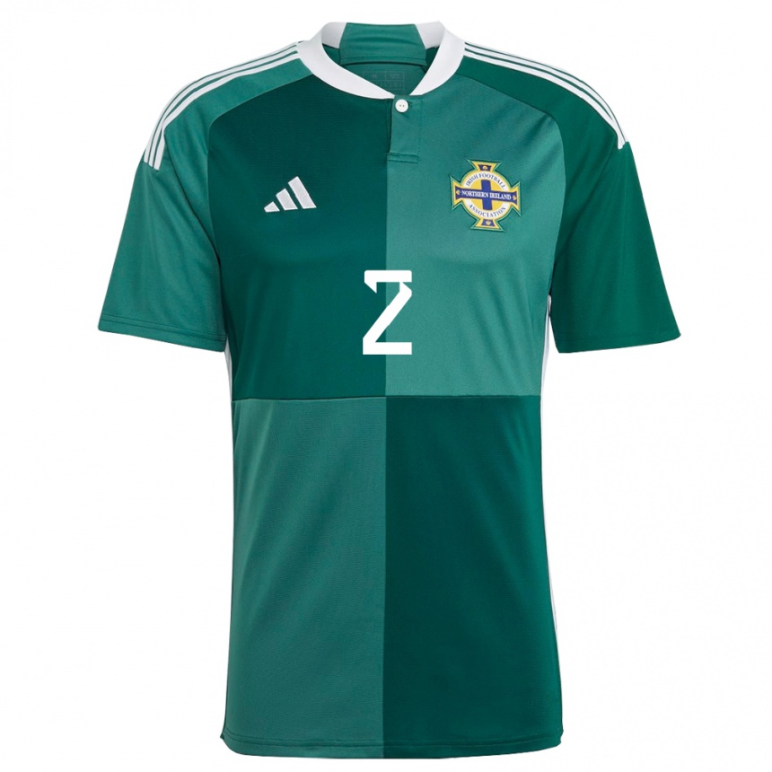 Kids Football Northern Ireland Callum Leacock #2 Green Home Jersey 24-26 T-Shirt