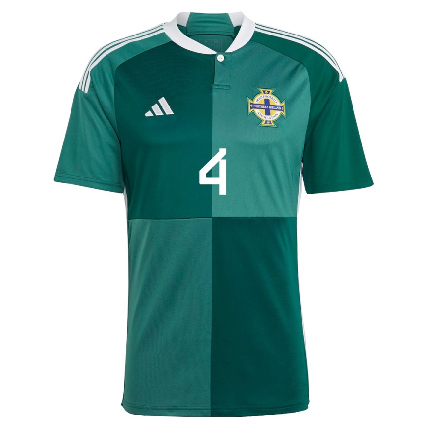 Kids Football Northern Ireland Caolan Boyd-Munce #4 Green Home Jersey 24-26 T-Shirt