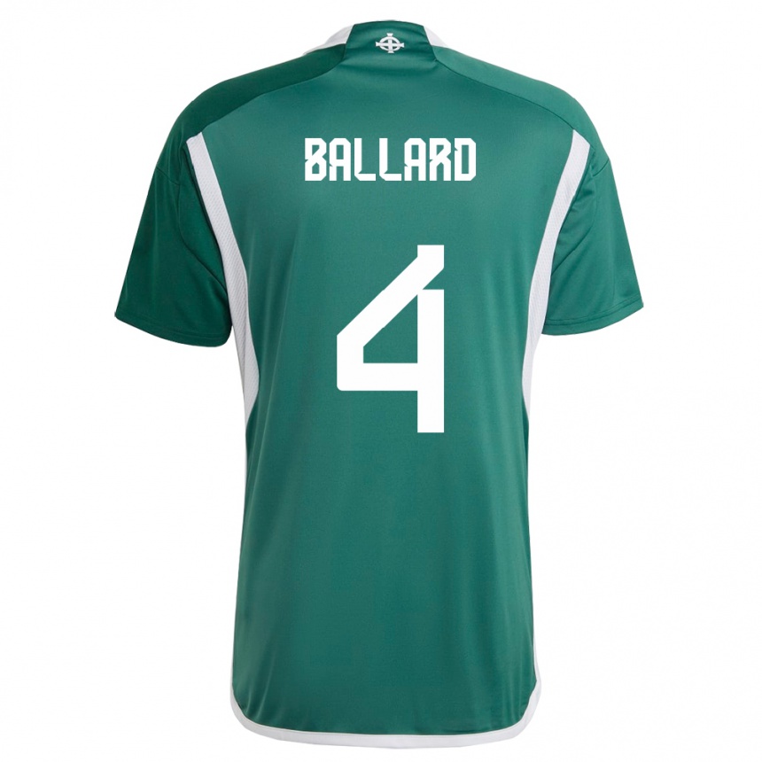 Kids Football Northern Ireland Daniel Ballard #4 Green Home Jersey 24-26 T-Shirt