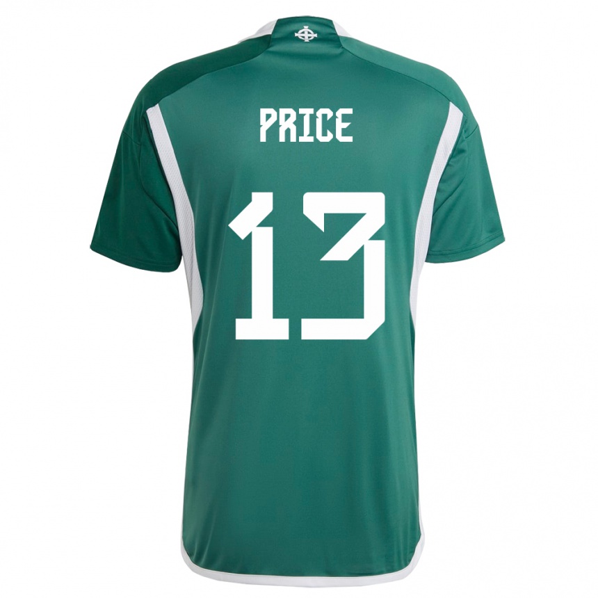 Kids Football Northern Ireland Isaac Price #13 Green Home Jersey 24-26 T-Shirt