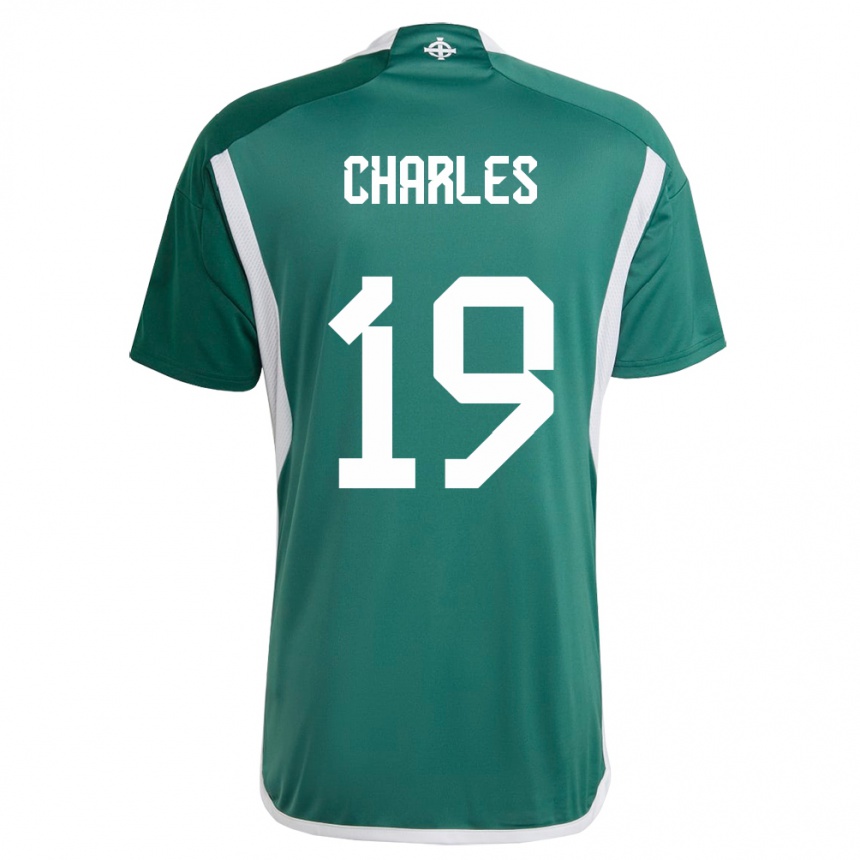 Kids Football Northern Ireland Shea Charles #19 Green Home Jersey 24-26 T-Shirt