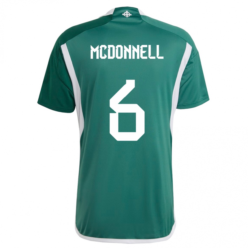 Kids Football Northern Ireland Jamie Mcdonnell #6 Green Home Jersey 24-26 T-Shirt